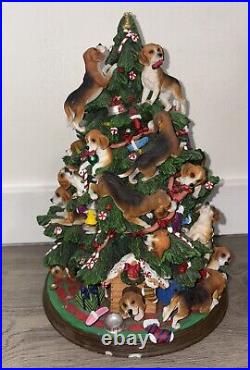 Lighted Beagle Dog Puppies Christmas Tree Sculpture Danbury Mint Rare Damaged Lighted Beagle Dog Puppies Christmas Tree Sculpture Danbury Mint Rare Damaged