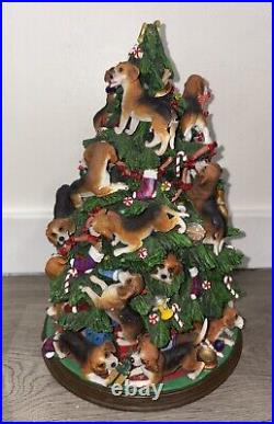 Lighted Beagle Dog Puppies Christmas Tree Sculpture Danbury Mint Rare Damaged Lighted Beagle Dog Puppies Christmas Tree Sculpture Danbury Mint Rare Damaged