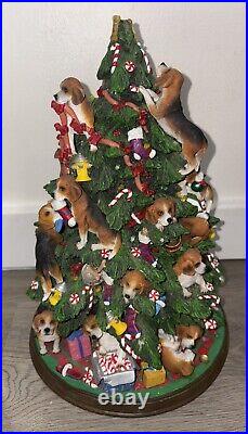 Lighted Beagle Dog Puppies Christmas Tree Sculpture Danbury Mint Rare Damaged Lighted Beagle Dog Puppies Christmas Tree Sculpture Danbury Mint Rare Damaged