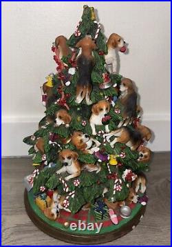 Lighted Beagle Dog Puppies Christmas Tree Sculpture Danbury Mint Rare Damaged Lighted Beagle Dog Puppies Christmas Tree Sculpture Danbury Mint Rare Damaged