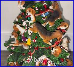 Lighted Beagle Dog Puppies Christmas Tree Sculpture Danbury Mint Rare Damaged Lighted Beagle Dog Puppies Christmas Tree Sculpture Danbury Mint Rare Damaged