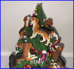 Lighted Beagle Dog Puppies Christmas Tree Sculpture Danbury Mint Rare Damaged Lighted Beagle Dog Puppies Christmas Tree Sculpture Danbury Mint Rare Damaged