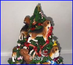 Lighted Beagle Dog Puppies Christmas Tree Sculpture Danbury Mint Rare Damaged Lighted Beagle Dog Puppies Christmas Tree Sculpture Danbury Mint Rare Damaged