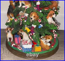 Lighted Beagle Dog Puppies Christmas Tree Sculpture Danbury Mint Rare Damaged Lighted Beagle Dog Puppies Christmas Tree Sculpture Danbury Mint Rare Damaged