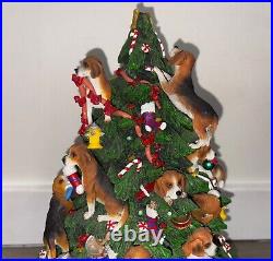Lighted Beagle Dog Puppies Christmas Tree Sculpture Danbury Mint Rare Damaged Lighted Beagle Dog Puppies Christmas Tree Sculpture Danbury Mint Rare Damaged