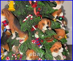 Lighted Beagle Dog Puppies Christmas Tree Sculpture Danbury Mint Rare Damaged Lighted Beagle Dog Puppies Christmas Tree Sculpture Danbury Mint Rare Damaged
