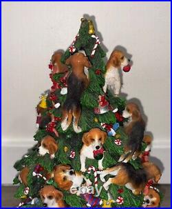 Lighted Beagle Dog Puppies Christmas Tree Sculpture Danbury Mint Rare Damaged Lighted Beagle Dog Puppies Christmas Tree Sculpture Danbury Mint Rare Damaged
