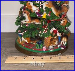 Lighted Beagle Dog Puppies Christmas Tree Sculpture Danbury Mint Rare Damaged Lighted Beagle Dog Puppies Christmas Tree Sculpture Danbury Mint Rare Damaged