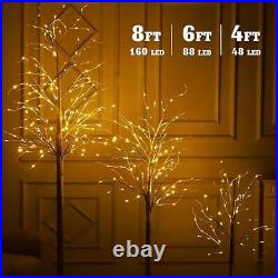 Lighted Birch Tree Artificial Twig Tree with Lights Christmas Decoration
