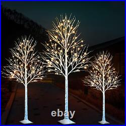 Lighted Birch Trees with Fairy Lights for Christmas Decor, Wedding, 4/6/8 FT 3 Set