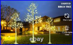 Lighted Birch Trees with Fairy Lights for Christmas Decor, Wedding, 4/6/8 FT 3 Set