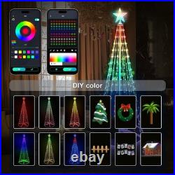 Lighted Christmas Cone Tree, 8FT Outdoor Christmas Tree with 396 RGB LED Lights