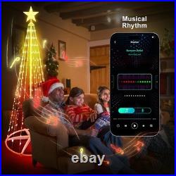 Lighted Christmas Cone Tree, 8FT Outdoor Christmas Tree with 396 RGB LED Lights