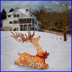 Lighted Deer Christmas Decoration Reindeer Indoor Outdoor Yard Lawn Tinsel 4FT