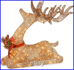 Lighted Deer Christmas Decoration Reindeer Indoor Outdoor Yard Lawn Tinsel 4FT