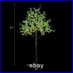 Lighted Eucalyptus Tree 270 Warm White LED Artificial Greenery with Lights 6FT