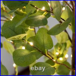 Lighted Eucalyptus Tree Warm White LED Artificial Greenery with Lights