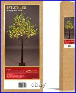 Lighted Eucalyptus Tree Warm White LED Artificial Greenery with Lights