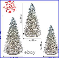 Lighted Glass Christmas Tree Figurine LED Light Large Size for Decoration Tree