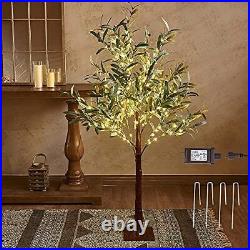 Lighted Olive Tree Plug-in 4FT 160 Warm White LED Artificial 4FT-Olive