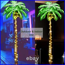 Lighted Palm Tree 6FT 162 LED Artificial Palm Tree with Coconuts for Outdoor