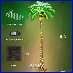 Lighted Palm Tree 6FT 162 LED Artificial Palm Tree with Coconuts for Outdoor