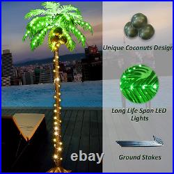Lighted Palm Tree 6FT 162 LED Artificial Tree Coconuts Tropical Party Decoration