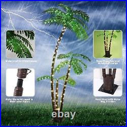 Lighted Palm Tree Metal Trunk 8 Lighting Modes Christmas (77 characters)