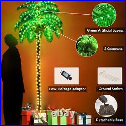 Lighted Palm Trees, 8FT LED Artificial Palm Tree with 5 Coconuts, Light Up Tropi Lighted Palm Trees, 8FT LED Artificial Palm Tree with 5 Coconuts, Light Up Tropi