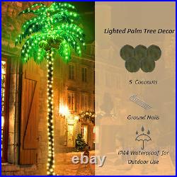 Lighted Palm Trees, 8FT LED Artificial Palm Tree with 5 Coconuts, Light Up Tropi Lighted Palm Trees, 8FT LED Artificial Palm Tree with 5 Coconuts, Light Up Tropi