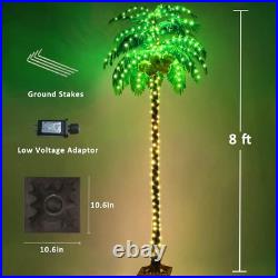 Lighted Palm Trees, 8FT LED Artificial Palm Tree with 5 Coconuts, Light Up Tropi Lighted Palm Trees, 8FT LED Artificial Palm Tree with 5 Coconuts, Light Up Tropi