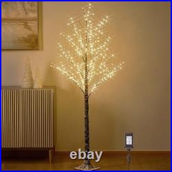 Lighted Snow Flocked Twig Tree with Fairy Lights 6FT 330 LED for 5ft 10in