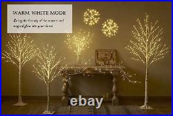 Lighted Twig Birch Tree Plug in with 8 Functions 4FT 200 Warm White and Multi Lighted Twig Birch Tree Plug in with 8 Functions 4FT 200 Warm White and Multi