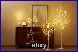 Lighted Twig Birch Tree Plug in with 8 Functions 4FT 200 Warm White and Multi Lighted Twig Birch Tree Plug in with 8 Functions 4FT 200 Warm White and Multi