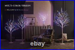 Lighted Twig Birch Tree Plug in with 8 Functions 4FT 200 Warm White and Multi Lighted Twig Birch Tree Plug in with 8 Functions 4FT 200 Warm White and Multi