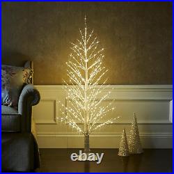 Lighted White Alpine Tree 4FT Christmas Tree 450 LED Warm White Lights Twig Tree Lighted White Alpine Tree 4FT Christmas Tree 450 LED Warm White Lights Twig Tree