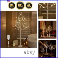 Lighted White Birch Tree 6FT, Twig Tree with Lights Plug in for Christmas Wed