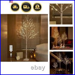 Lighted White Birch Tree 6FT, Twig Tree with Lights Plug in for Christmas Wed