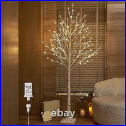 Lighted White Birch Tree 6FT, Twig Tree with Lights Plug in for Christmas Wed