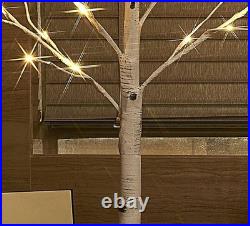 Lighted White Birch Tree 6FT, Twig Tree with Lights Plug in for Christmas Wed