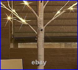 Lighted White Birch Tree 6FT, Twig Tree with Lights Plug in for Christmas Wed
