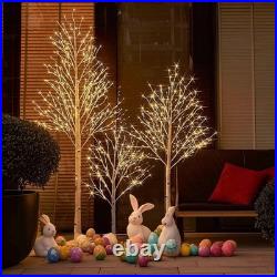 Lighted White Birch Tree 6FT, Twig Tree with Lights Plug in for Christmas Wed