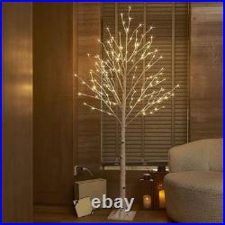 Lighted White Birch Tree 6FT, Twig Tree with Lights Plug in for Christmas Wed