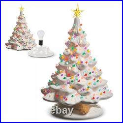 Lighted White Vintage Christmas Tree 16.5