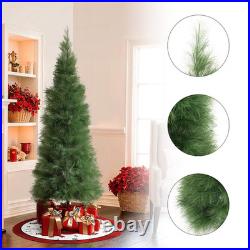 LuxenHome 5-6ft Pre-lit Flocked Artificial Christmas Tree with Green LED Lights