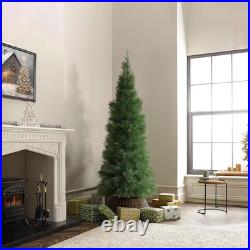 LuxenHome 5-6ft Pre-lit Flocked Artificial Christmas Tree with Green LED Lights