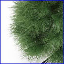 LuxenHome 5-6ft Pre-lit Flocked Artificial Christmas Tree with Green LED Lights