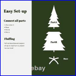LuxenHome 5-6ft Pre-lit Flocked Artificial Christmas Tree with Green LED Lights