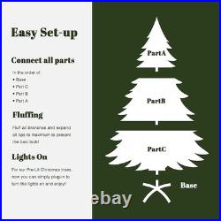 LuxenHome 7-ft Pre-lit Flocked Artificial Christmas Tree with Green LED Lights