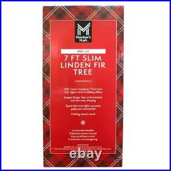 Member's Mark Pre-Lit 7 Ft Slim Linden Fir Christmas Tree, Color-Changing LEDs